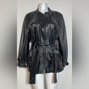 💯Leather Rachel Zoe Sleek Black Leather Jacket
